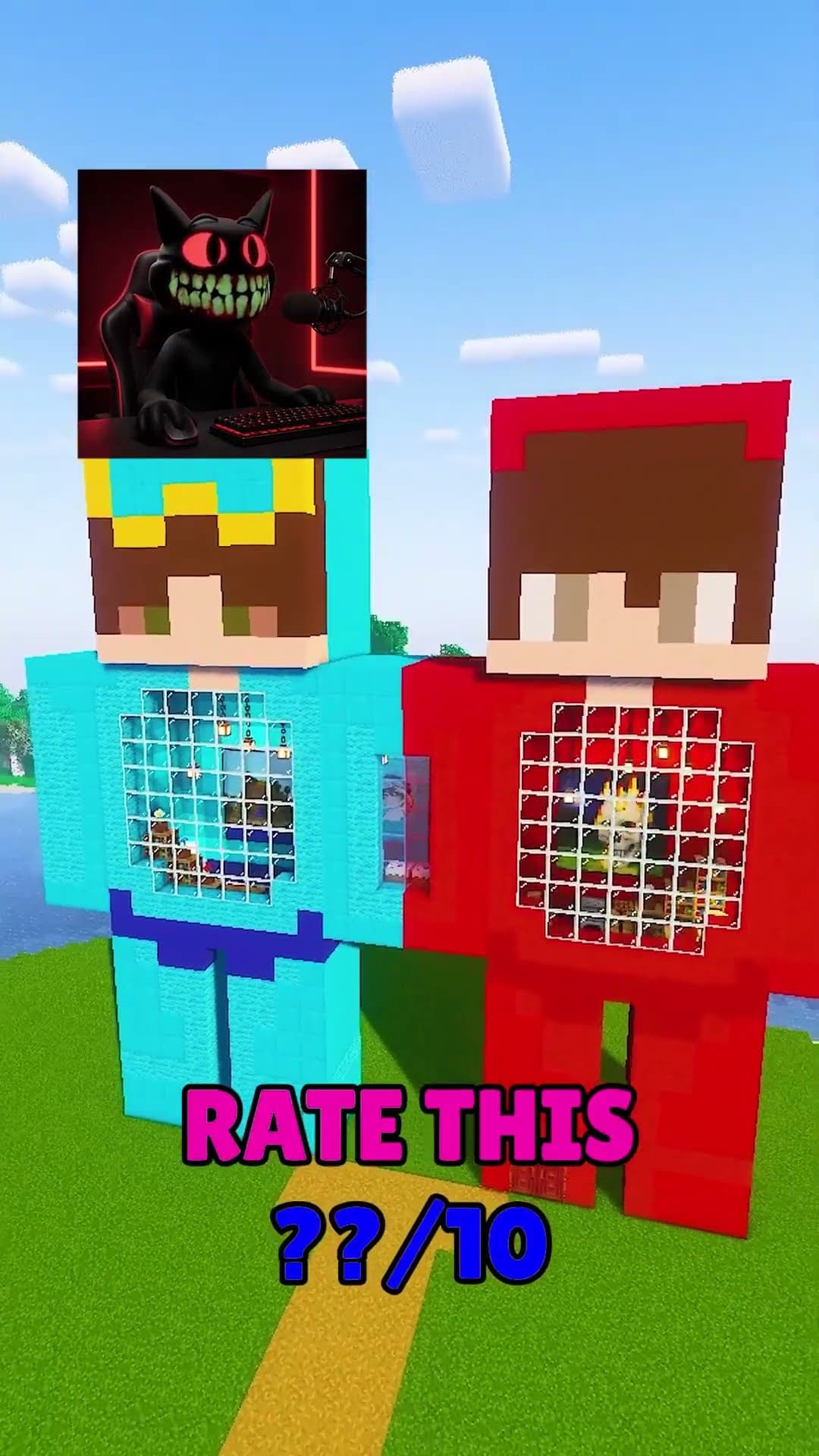 Cash & Nico Combined Their Minecraft Houses 😭 #minecraft #shorts