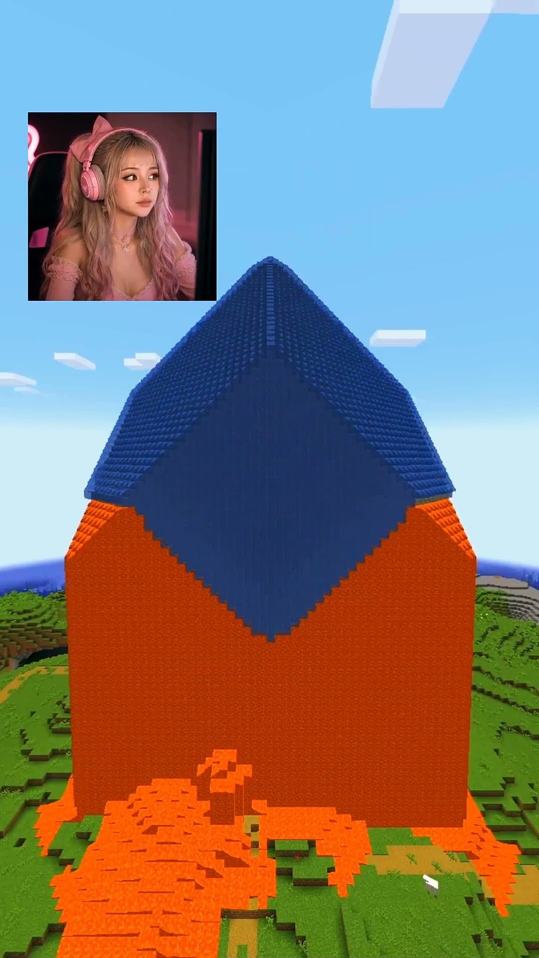 Can I Save Village with Lava Tower in MINECRAFT? 🤔 #minecraft #shorts